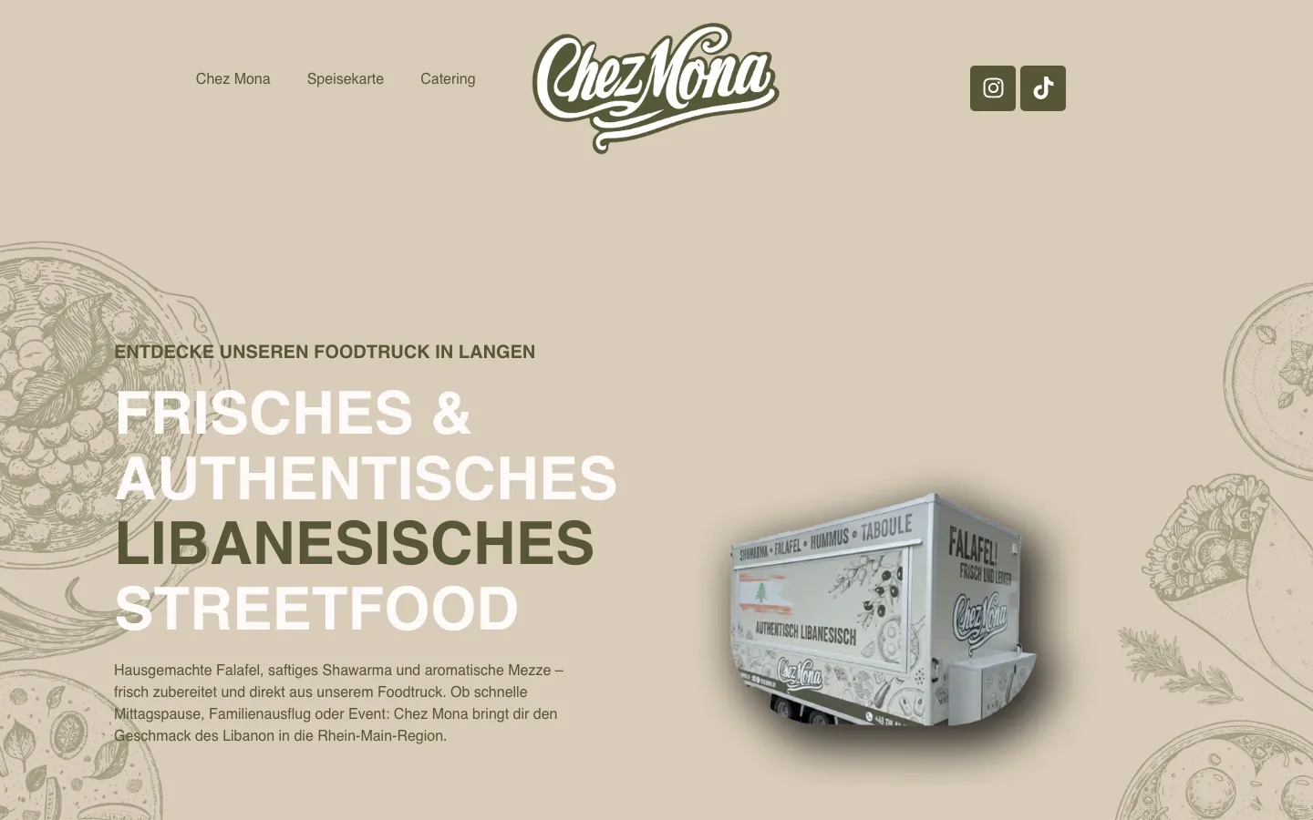 Website Chez Mona – Desktop-Ansicht