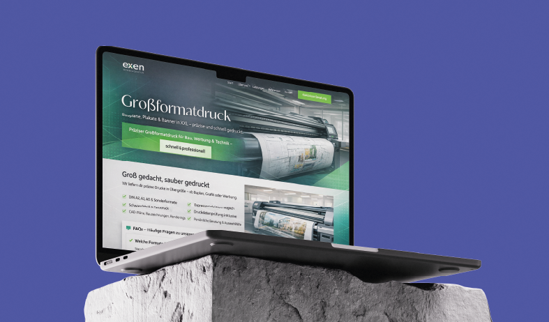 Mockup einer modernen Website – Webdesign von Exen Werbeagentur GmbH